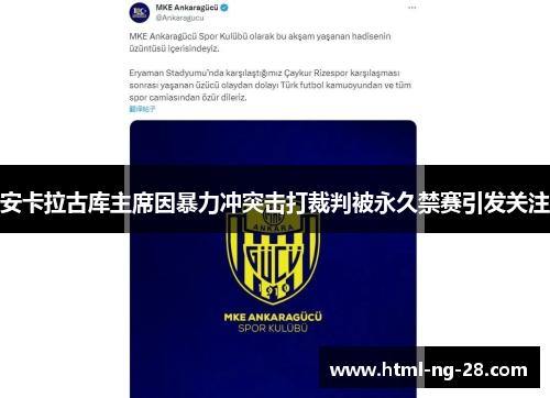 安卡拉古库主席因暴力冲突击打裁判被永久禁赛引发关注